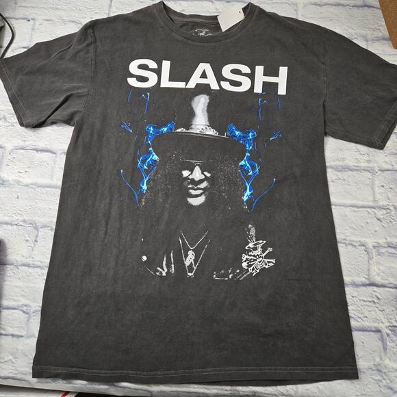 NWT Slash Men's Tshirt Charcoal Guns N' Roses Graphic Rock Snakepit size Large - Picture 2 of 4
